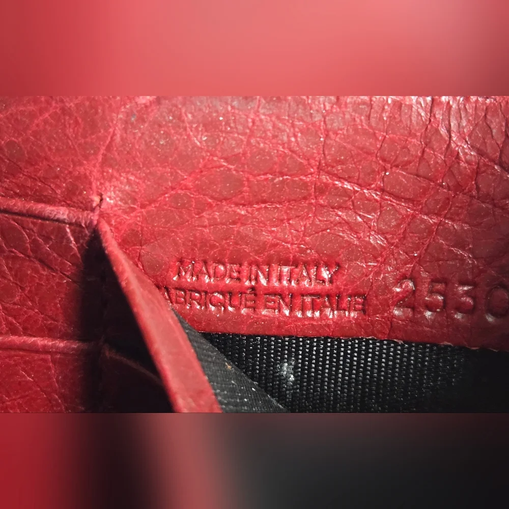 Balenciaga Red Wallet with Gold Accents - Picture 11 of 15